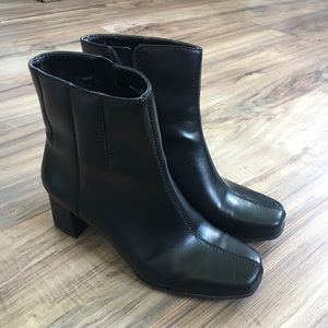 Black leather boots with 2”heel